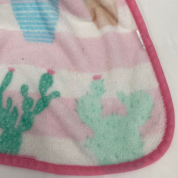 Fun Cactus Fleece Cozy Throw Blanket Saguaro Kids Crib Size - Picture 7 of 7